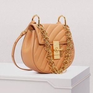 Chloe• Drew Bijou Quilted Tan Mini Cross Body Bag